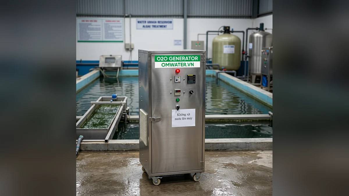 Máy Ozone OMWATER xử lý máy ozone diệt tảo hồ chứa nước đạt chuẩn công nghiệp