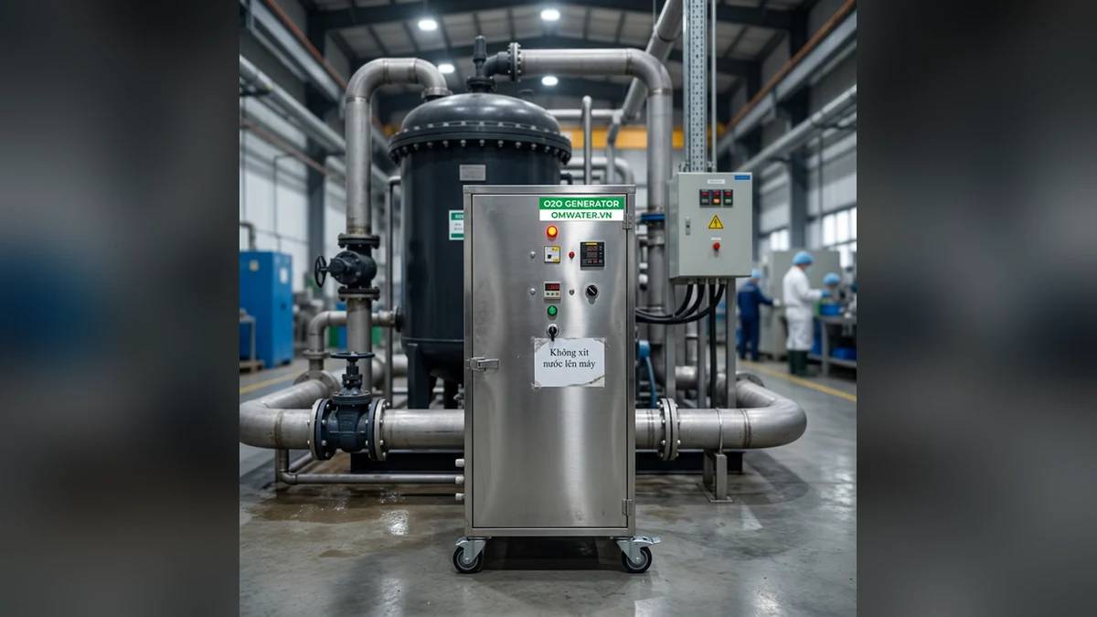 Máy Ozone OMWATER xử lý máy ozone khử độc nước sinh hoạt khu công nghiệp đạt chuẩn công nghiệp