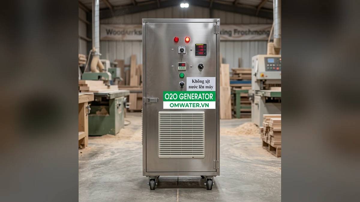 Máy Ozone OMWATER xử lý máy ozone khử khói bụi xưởng sản xuất gỗ đạt chuẩn công nghiệp
