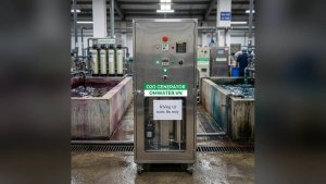 may ozone khu mau nuoc thai det nhuom