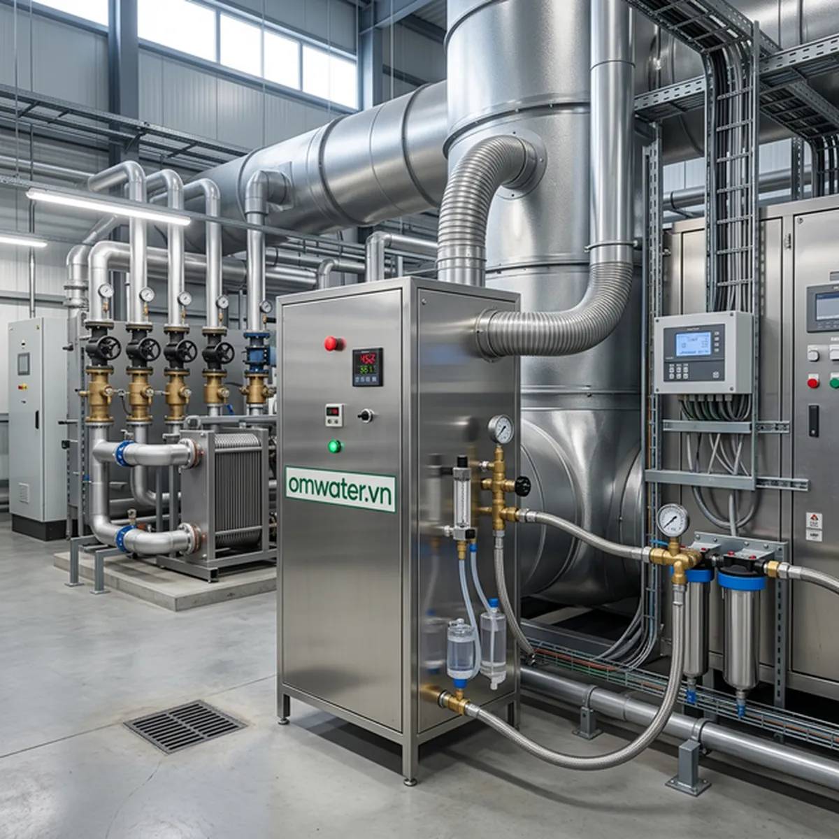 Máy Ozone OMWATER xử lý máy ozone khử mùi hệ thống HVAC tòa nhà đạt chuẩn công nghiệp