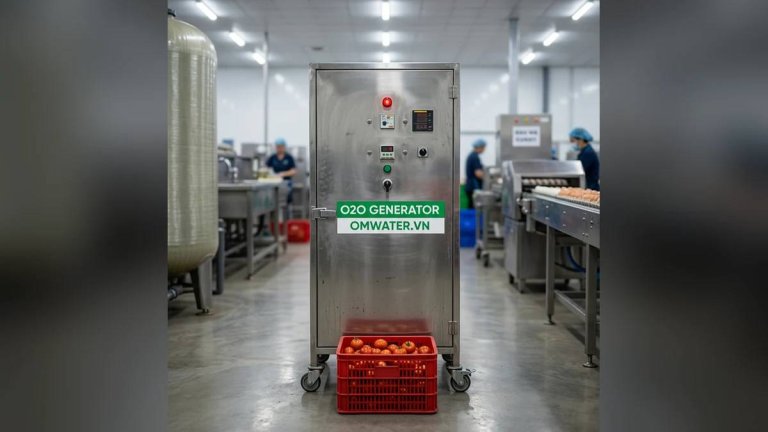 may ozone rua trung xuat khau