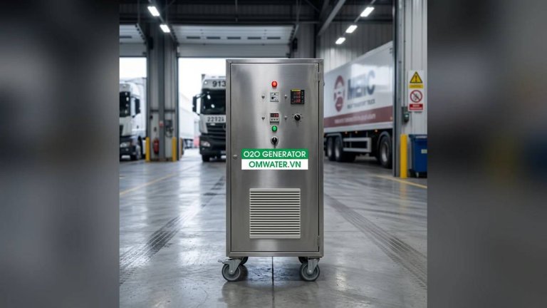 may ozone rua vach xe tai cho thit