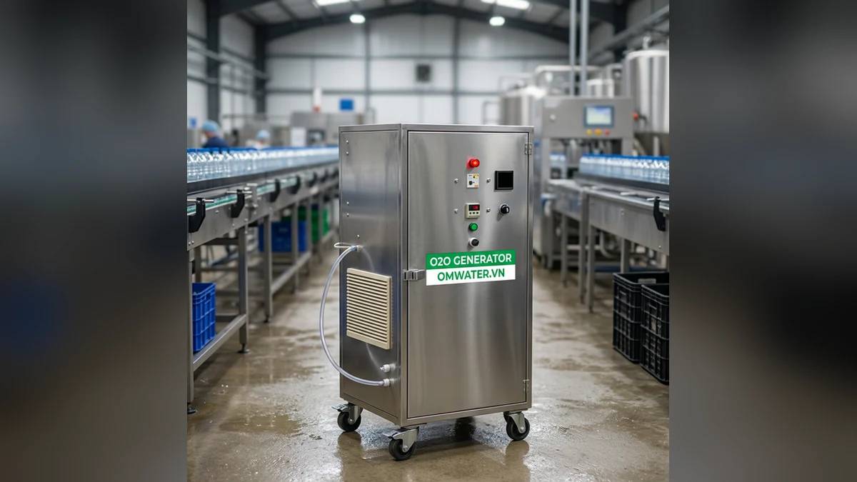 Máy Ozone OMWATER xử lý máy ozone rửa vỏ chai nhựa pet đạt chuẩn công nghiệp