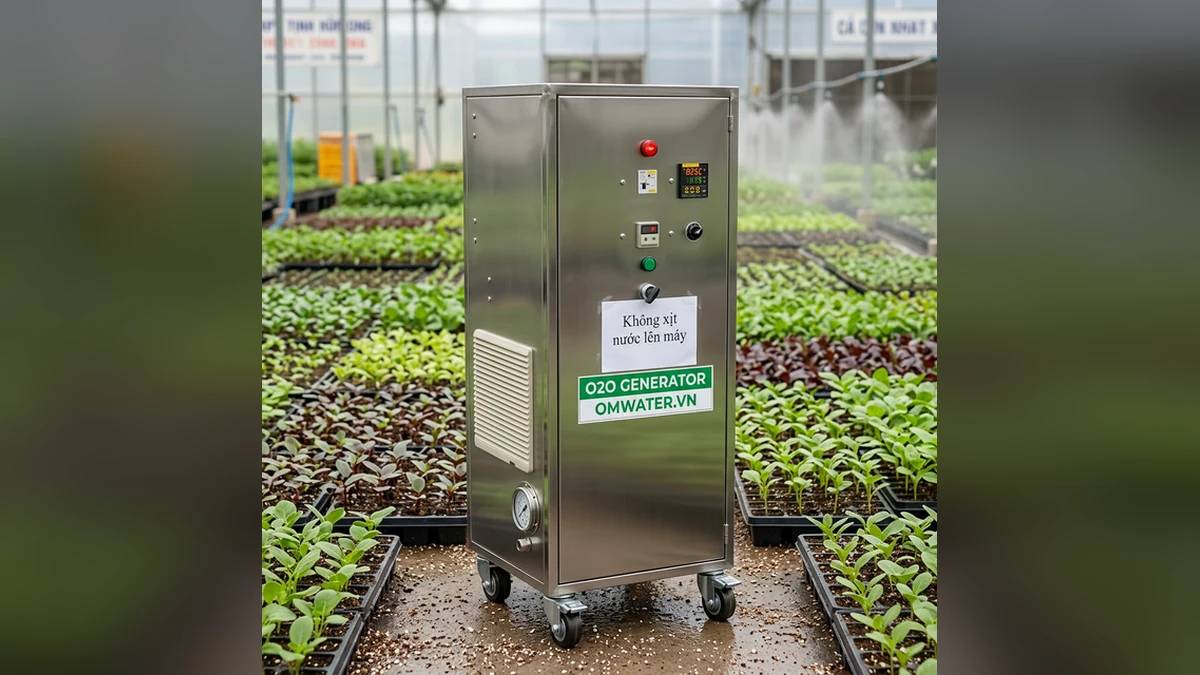 Máy Ozone OMWATER xử lý máy ozone sát khuẩn vườn ươm cây giống đạt chuẩn công nghiệp