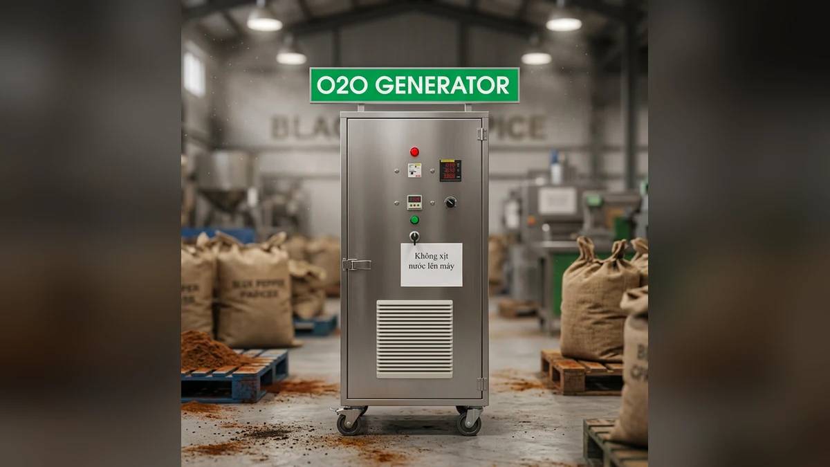 Máy Ozone OMWATER xử lý máy ozone xử lý khí mùi kho hồ tiêu đạt chuẩn công nghiệp