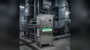 may ozone xu ly khi thai lo dot rac cong nghiep