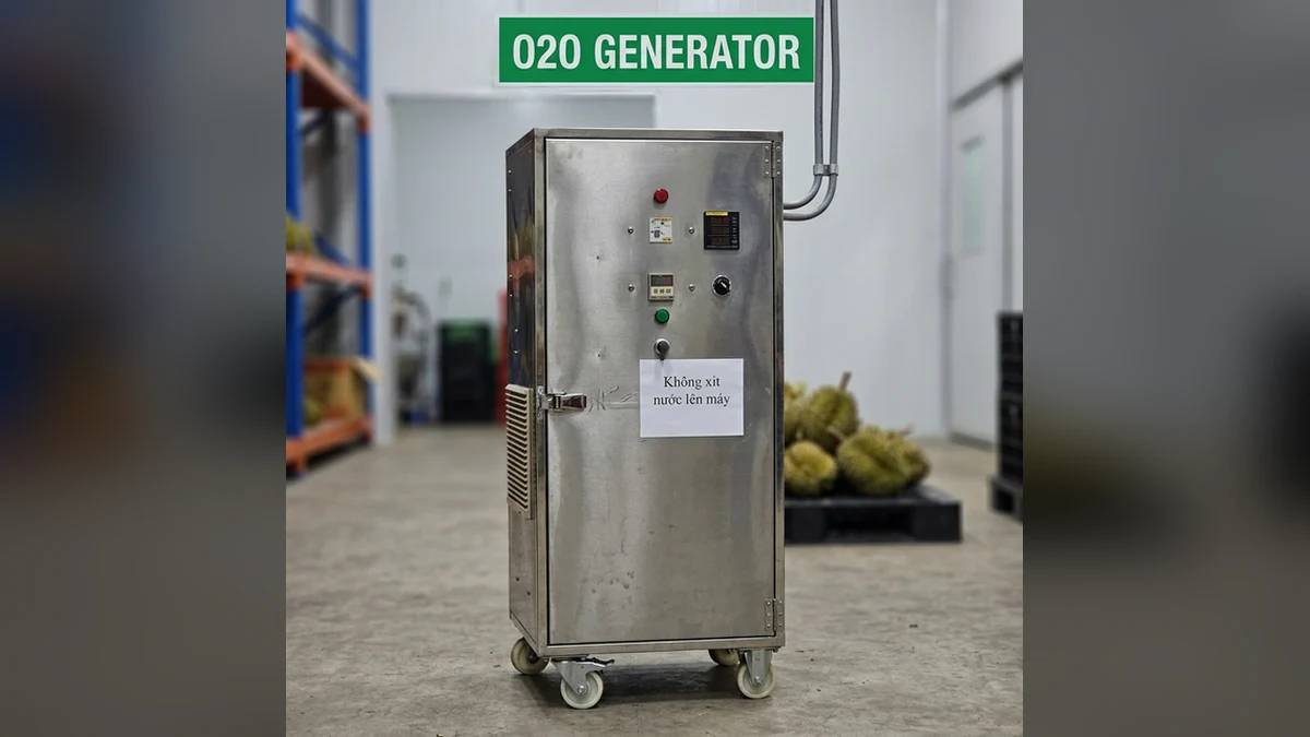 Máy Ozone OMWATER xử lý máy ozone xử lý mùi hôi kho sầu riêng đạt chuẩn công nghiệp