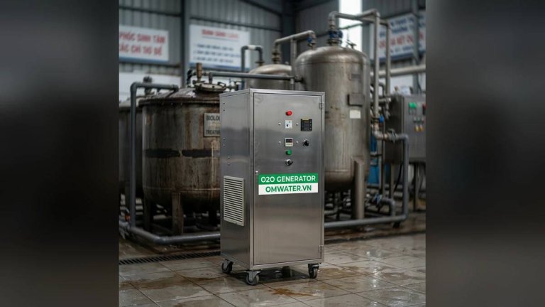 may ozone xu ly nuoc thai giet mo gia suc
