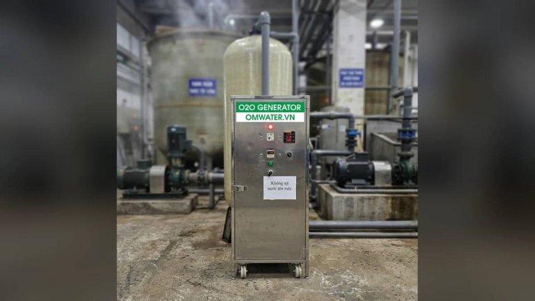 may ozone xu ly nuoc thai xi ma