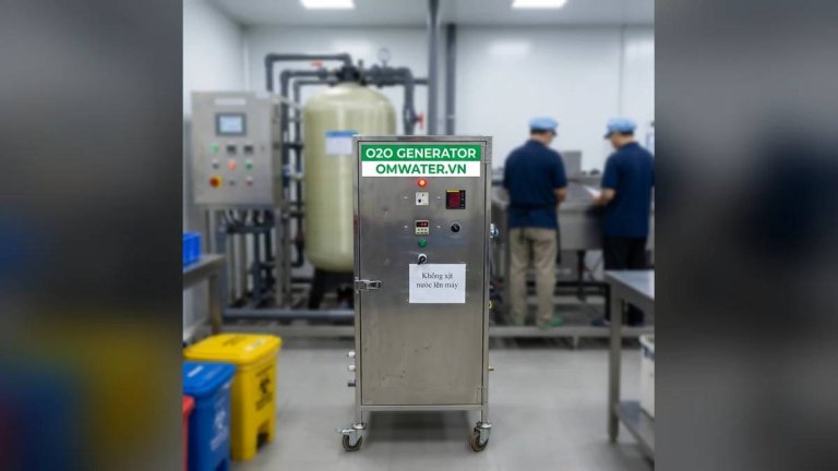 may ozone xu ly nuoc thai y te benh vien
