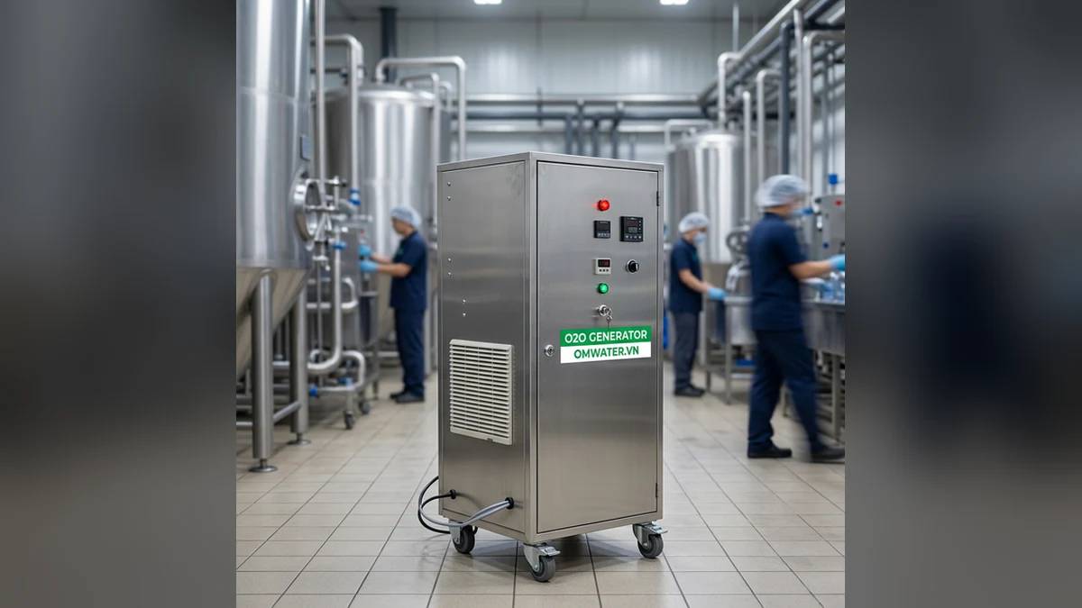 Máy Ozone OMWATER xử lý máy ozone xử lý nước tinh khiết đóng bình đạt chuẩn công nghiệp