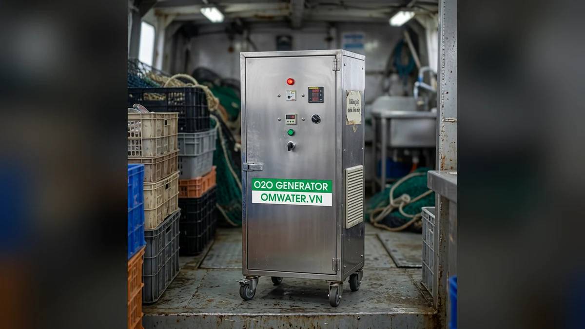 Máy Ozone OMWATER xử lý tích hợp máy ozone vỏ tàu cá đạt chuẩn công nghiệp
